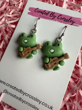 Load image into Gallery viewer, Guitar Frog Charm Earrings
