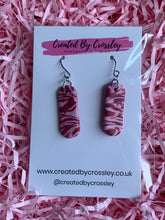 Load image into Gallery viewer, Pink Patterned Clay Earrings
