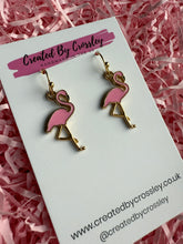 Load image into Gallery viewer, Pink Flamingo Charm Earrings
