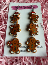 Load image into Gallery viewer, Trio Gingerbread Man Charm Earrings
