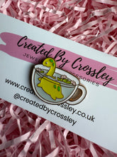 Load image into Gallery viewer, Loch Ness Monster Dinosaur Teacup Pin Badge
