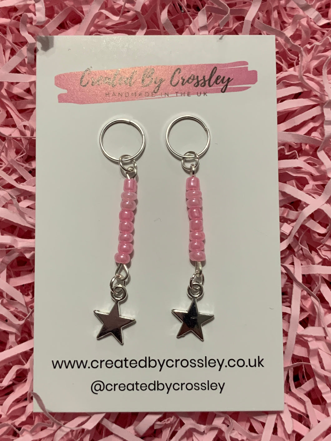 Pink Star Hearing Aid Charms