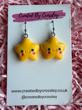 Load image into Gallery viewer, Yellow Star Charm Earrings
