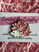 Load image into Gallery viewer, Pink Flower Hedgehog Pin Badge
