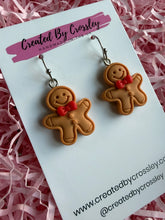 Load image into Gallery viewer, Chunky Gingerbread Man Charm Earrings
