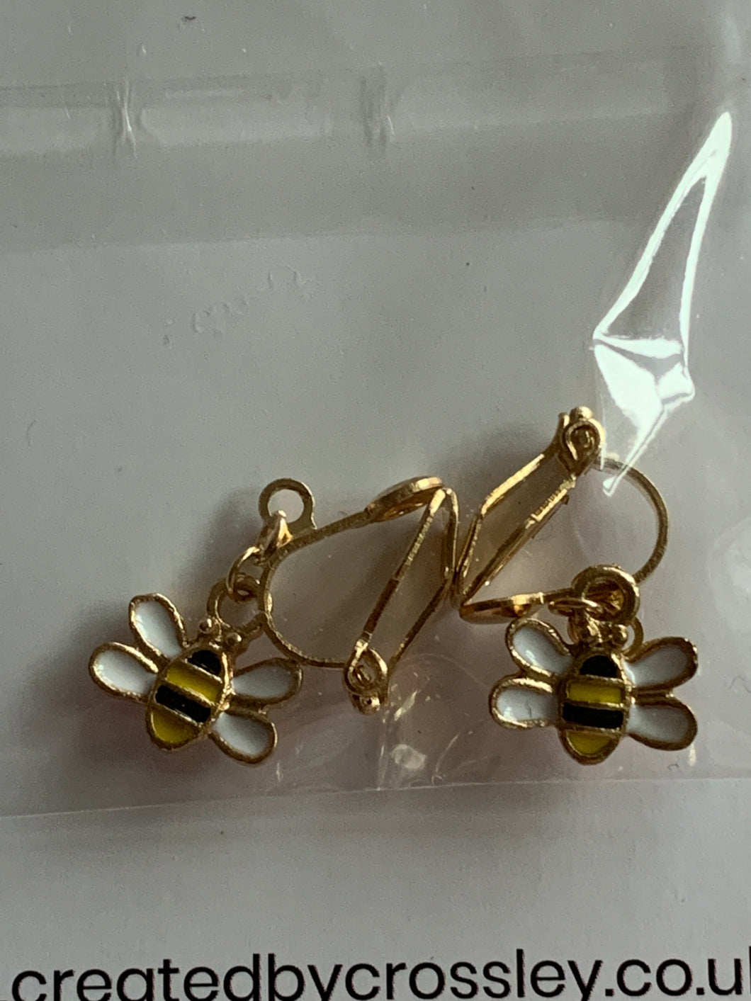 Mini Bee Clip On Earrings