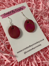 Load image into Gallery viewer, Dark Pink Clay Earrings
