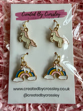 Load image into Gallery viewer, Unicorn Rainbow Earring Duo
