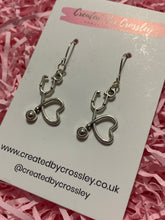 Load image into Gallery viewer, Heart Stethoscope Charm Earrings
