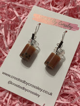 Load image into Gallery viewer, Brown Bubble Tea Charm Earrings
