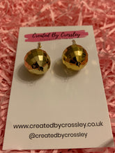 Load image into Gallery viewer, Gold Disco Ball Charm Earrings
