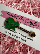 Load image into Gallery viewer, Green Guitar Pin Badge
