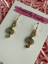 Load image into Gallery viewer, Treble Clef Charm Earrings
