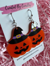 Load image into Gallery viewer, Pumpkin Witch Charm Earrings
