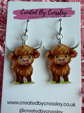 Load image into Gallery viewer, Highland Cow Charm Earrings
