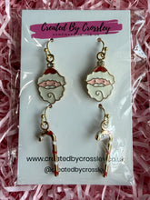 Load image into Gallery viewer, Santa Candycane Earring Duo
