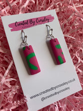 Load image into Gallery viewer, Pink Green Clay Earrings
