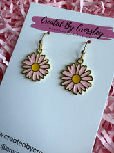 Load image into Gallery viewer, Pink Flower Charm Earrings
