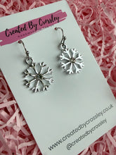 Load image into Gallery viewer, Gem Snowflake Charm Earrings
