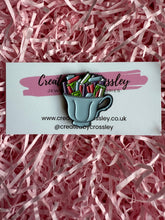 Load image into Gallery viewer, Teacup of Books Pin Badge
