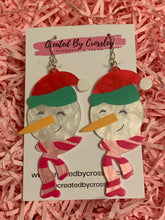 Load image into Gallery viewer, Large Snowman Charm Earrings
