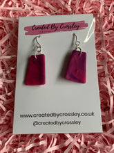 Load image into Gallery viewer, Pink Purple Clay Earrings
