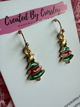 Load image into Gallery viewer, Christmas Tree Charm Earrings
