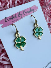 Load image into Gallery viewer, Four Leaf Clover Charm Earrings

