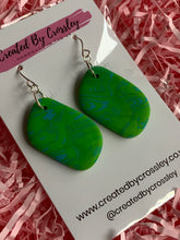 Load image into Gallery viewer, Green Blue Clay Earrings
