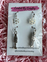 Load image into Gallery viewer, Snow Nutcracker Earring Duo
