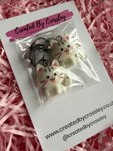 Load image into Gallery viewer, White Cat Clip On Earrings
