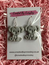 Load image into Gallery viewer, Koala Grey Clay Earrings and Necklace
