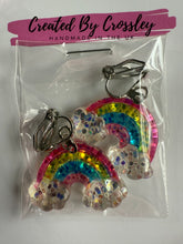 Load image into Gallery viewer, Glitter Rainbow Clip On Earrings
