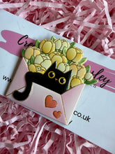 Load image into Gallery viewer, Flower Cat Envelope Pin Badge

