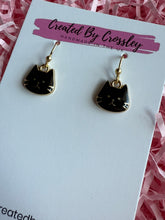 Load image into Gallery viewer, Black Cat Charm Earrings
