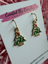 Load image into Gallery viewer, Christmas Tree Charm Earrings
