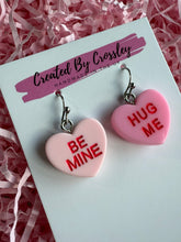 Load image into Gallery viewer, Sweetheart Quote Heart Charm Earrings

