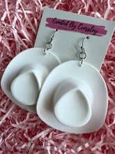 Load image into Gallery viewer, White Cowboy Hat Charm Earrings
