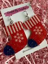 Load image into Gallery viewer, Large Christmas Stocking Charm Earrings
