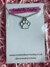 Load image into Gallery viewer, White Paw Print Charm Necklace

