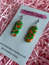 Load image into Gallery viewer, Green Pattern Clay Earrings
