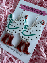 Load image into Gallery viewer, White Chicken Charm Earrings
