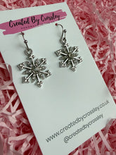 Load image into Gallery viewer, Gem Snowflake Charm Earrings
