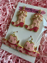 Load image into Gallery viewer, Pink Cowboy Earring Duo
