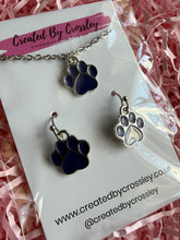 Load image into Gallery viewer, Blue Paw Print Jewellery Set

