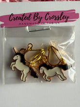 Load image into Gallery viewer, Black Unicorn Clip On Earrings
