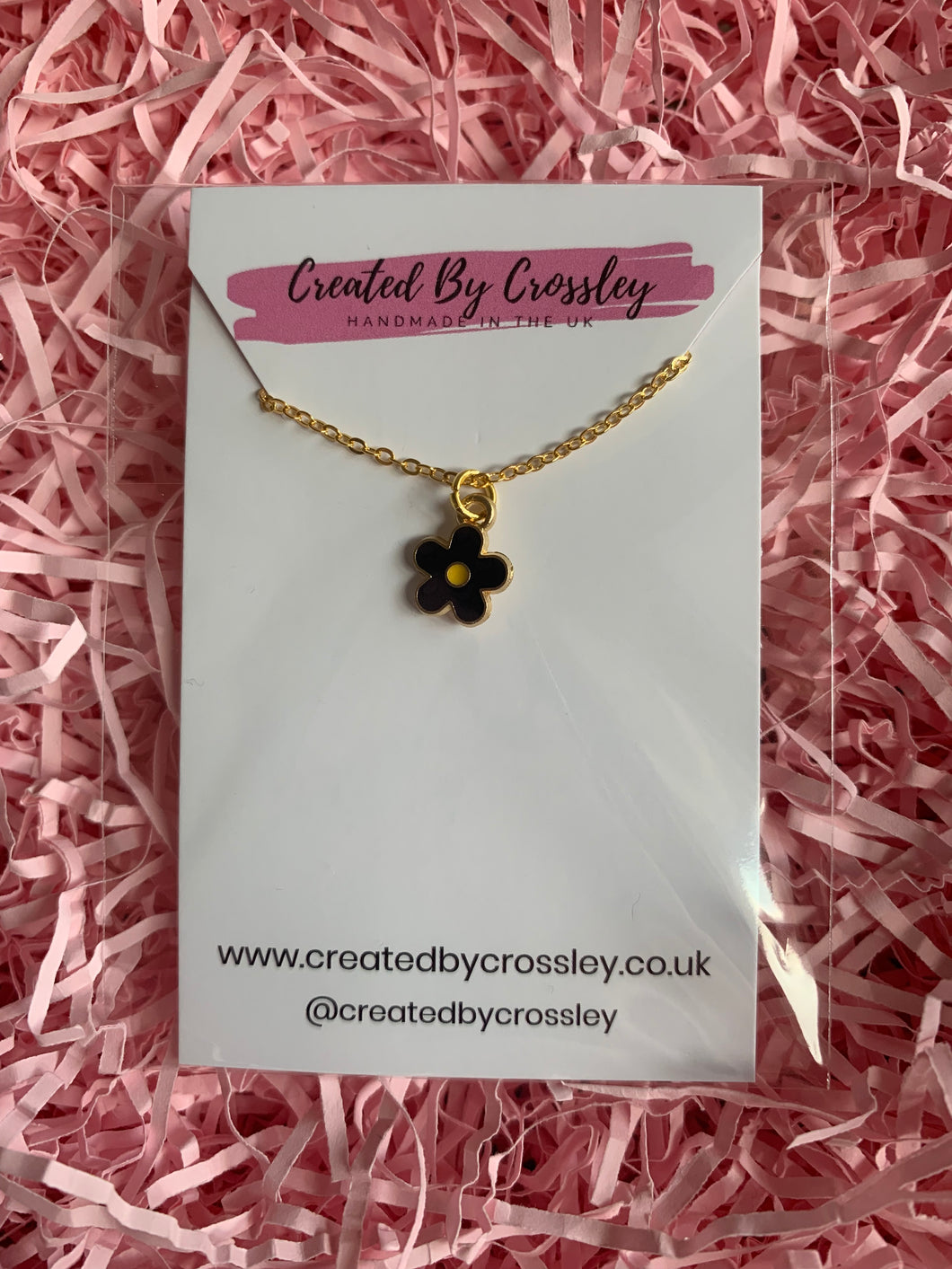 Mini Black Flower Necklace