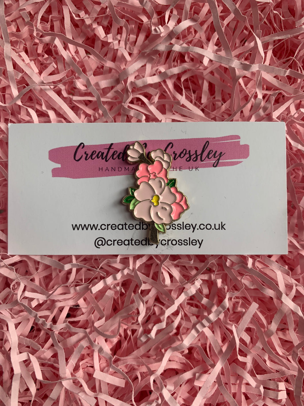 Pink Flower Pin Badge