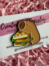 Load image into Gallery viewer, Sandwich Capybara Pin Badge

