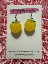 Load image into Gallery viewer, Yellow Peach Charm Earrings
